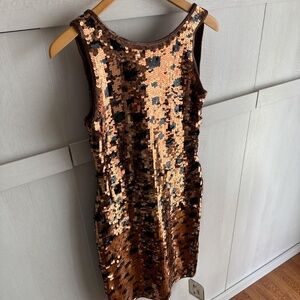 NWT Cathy Hardwick Leopard Sequin Dress